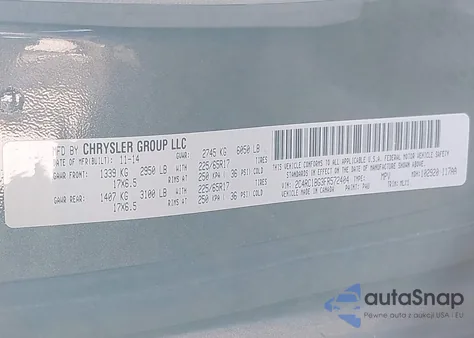 2015 Chrysler Town & Country Touring from USA, damaged, VIN 2C4RC1BG3FR572404